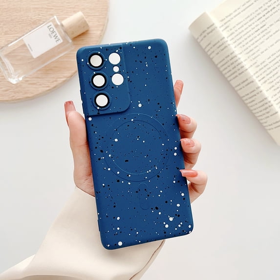 Allytech Magnetic Case for Samsung Galaxy S21, Compatible Magsafe Flecks Design Stylish Shockproof Anti-Scratch Slim Fit Bumper Camera Lens Protective Case for Galaxy S21, Navyblue