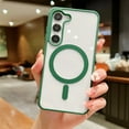 thumbnail image 1 of Allytech Magnetic Case for Samsung Galaxy S22 Compatible with MagSafe Wireless Charging, [Slim & Lightweight] Shockproof TPU Bumper Clear Matte Rugged Acrylic Back Case - Darkgreen, 1 of 10
