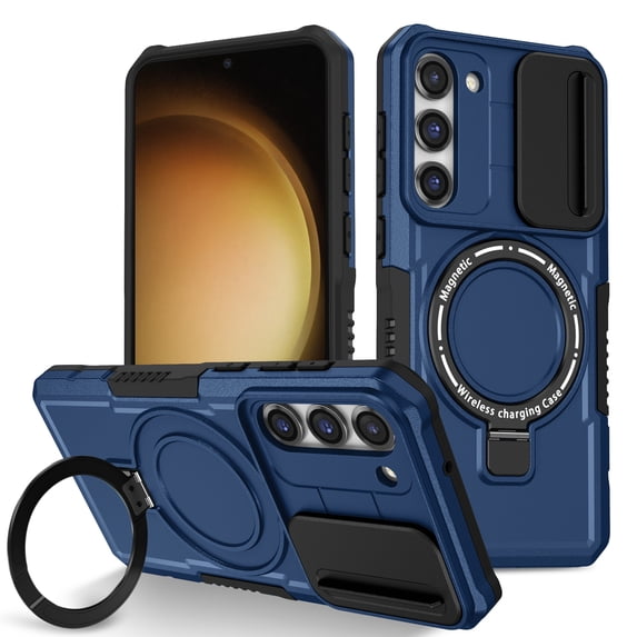 Allytech Magnetic Case for Samsung Galaxy S23 FE 5G, Heavy Duty Shockproof Rugged Protective Ring Stand Compatible with Car Mount Phone Case for Galaxy S23 FE - Royalblue