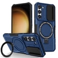 thumbnail image 1 of Allytechgroup Magnetic, Lens Cover, Kickstand, Shockproof Ring Stand Case Cell Phone Case for Samsung Galaxy S23 Plus 5G, Royalblue, 1 of 10