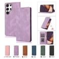 thumbnail image 1 of Allytech Magnetic Case for Samsung Galaxy S23 Ultra, [3 Card Slots] [1 Cash Slots] Slim PU Leather Shockproof Camera Lens Protection Kickstand Magnetic Closure Luxury Case for Women Men - Purple, 1 of 7