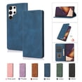 thumbnail image 1 of Allytech Magnetic Case for Samsung Galaxy S23 Ultra, [3 Card Slots] [1 Cash Slots] Slim PU Leather Shockproof Camera Lens Protection Kickstand Magnetic Closure Luxury Case for Women Men - Blue, 1 of 7