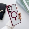 thumbnail image 1 of Allytech Magnetic Case for Samsung Galaxy S23 Ultra Compatible with MagSafe Wireless Charging, [Slim & Lightweight] Shockproof TPU Bumper Clear Matte Rugged Acrylic Back Case - Winered, 1 of 7
