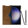 thumbnail image 1 of Allytech Magnetic Case for Samsung Galaxy S24, Support Wireless Charging, Card Slot & Kickstand, [Comfortable Touch] Luxury PU Leather Anti-Fingerprint Shockproof Oil-Proof Flip Case - Brown, 1 of 7
