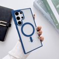 thumbnail image 1 of Allytech Magnetic Case for Samsung Galaxy S24 Ultra Compatible with MagSafe Wireless Charging, [Slim & Lightweight] Shockproof TPU Bumper Clear Matte Rugged Acrylic Back Case - Darkblue, 1 of 7