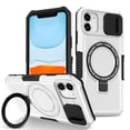 thumbnail image 1 of Allytech Magnetic Case for iPhone 11 with Lens Slide Cover, [Non-Slip] [Military Grade Protection] Slim Shockproof Ring Stand Case Support Wireless Charging, White, 1 of 10