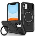 thumbnail image 1 of Allytech Magnetic Case for iPhone 12 Pro / 12 6.1" with Lens Slide Cover, [Non-Slip] [Military Grade Protection] Slim Shockproof Ring Stand Case Support Wireless Charging, Black, 1 of 10