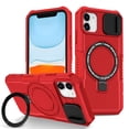 thumbnail image 1 of Allytech Magnetic Case for iPhone 12 Pro / 12 6.1" with Lens Slide Cover, [Non-Slip] [Military Grade Protection] Slim Shockproof Ring Stand Case Support Wireless Charging, Red, 1 of 10
