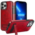 thumbnail image 1 of Allytech Magnetic Case for iPhone 13 Pro Max with Foldable Kickstand,【Compatible Magsafe】Ultra Slim Retro PU Leather Camera Screen Protection Shockproof Anti-Drop Back Case for Women Men - Winered, 1 of 8