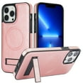thumbnail image 1 of Allytech Magnetic Case for iPhone 13 Pro Max with Foldable Kickstand,【Compatible Magsafe】Ultra Slim Retro PU Leather Camera Screen Protection Shockproof Anti-Drop Back Case for Women Men - Rosegold, 1 of 8