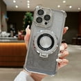 thumbnail image 1 of Allytech Magnetic Case for iPhone 14 Plus, Stylish Gradient Glitter Bling Case Compatible with MagSafe, Soft TPU Kickstand Lens Protection Slim Lightweight Shockproof Clear Cover Case - Silver, 1 of 8