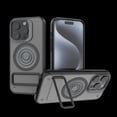 thumbnail image 1 of Allytech Magnetic Case for iPhone 14 Pro, Fashion Carbon Fiber Texture Slim Cover with Metal Kickstand, Soft Frame Shockproof Wireless Charging Hard PC Case for iPhone 14 Pro - Grey, 1 of 9