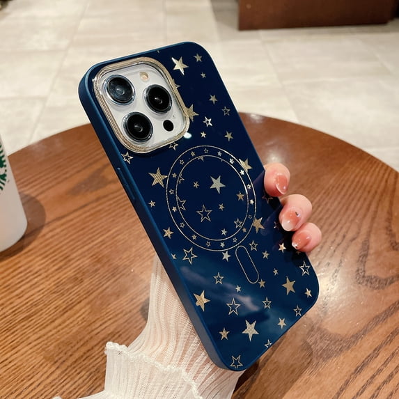 Allytech Magnetic Case for iPhone 14 Pro Max, Compatible with Magsafe Stars Design Slim Fit Shell Anti-Scratch Drop Protection Back Cover Case for Apple iPhone 14 Pro Max - Blue