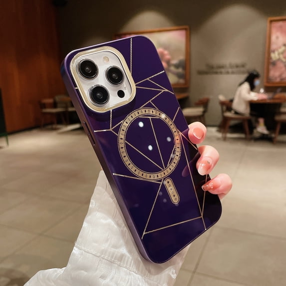 Allytech Magnetic Case for iPhone 14 Pro Max, Compatible with Magsafe Wireless Charging Support Shockproof Anti-Scratch Drop Protection Back Cover Case for Apple iPhone 14 Pro Max 6.7" - Purple