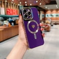 thumbnail image 1 of Allytech Magnetic Case for iPhone 14 Pro Max Case for Women Men [ Compatible with MagSafe], Cute Love Heart Soft Back Cover Raised Full Camera Lens Protection Phone Case (6.7") - Purple, 1 of 7