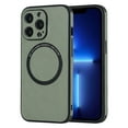 thumbnail image 1 of Allytech Magnetic Case for iPhone 15 Pro - Four Corners Drop Protection - Compatible with MagSafe - Ultra Thin Lightweight Luxury PU Leather Shockproof Camera Protection Case Cover, Green, 1 of 8