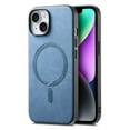 thumbnail image 1 of Allytech Magnetic Case for iPhone 16 Pro, Compatible with MagSafe, Premium PU Leather Slim Fit Anti-Fingerprint & Anti-Drop Protective Case Support Wireless Charging & Car Mount - Blue, 1 of 10
