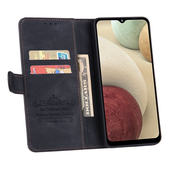 Allytech Magnetic Clasp Wallet Case Fit For Samsung Galaxy A22 4G 6.4 inch Leather Wallet Case Flip Card Slots Kickstand Folio Phone Cover For Samsung Galaxy A22 4G,Black