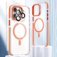thumbnail image 1 of Allytech Magnetic Clear Case for Apple iPhone 12 Pro Max, With 1 Pcs Screen Protector & Camera Lens Protector Anti-Scratch Shockproof Bumper Anti-Yellow Phone Case, Orange, 1 of 8