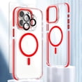 thumbnail image 1 of Allytech Magnetic Clear Case for Apple iPhone 13 Pro Max , With 1 Pcs Screen Protector & Camera Lens Protector Anti-Scratch Shockproof Bumper Anti-Yellow Phone Case, Red, 1 of 8