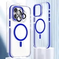 thumbnail image 1 of Allytech Magnetic Clear Case for Apple iPhone 14 Pro, With 1 Pcs Screen Protector & Camera Lens Protector Anti-Scratch Shockproof Bumper Anti-Yellow Phone Case, Blue, 1 of 8