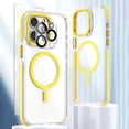 thumbnail image 1 of Allytech Magnetic Clear Case for Apple iPhone 14 Pro, With 1 Pcs Screen Protector & Camera Lens Protector Anti-Scratch Shockproof Bumper Anti-Yellow Phone Case, Yellow, 1 of 8