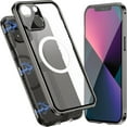 thumbnail image 1 of Allytech Magnetic Clear Case for iPhone 13 with Screen/Camera Lens Protector, Full Body Protection Compatible with MagSafe Charging Anti-Scratch Case for iPhone 13 2021, Black, 1 of 7