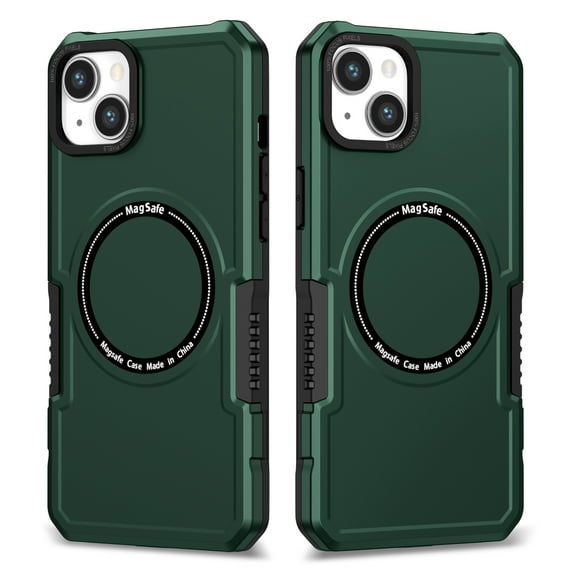 Allytech Magnetic Designed for iPhone 13 Case, Compatible with Magsafe Slim Thin PC & TPU Hybrid Protective Case for Apple iPhone 13 5G 6.1", Darkgreen