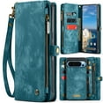 thumbnail image 1 of Allytech Magnetic Detachable Wallet Case for Google Pixel 9 Pro XL with Card Slots & Zipper Pocket, Support Wireless Charging, PU Leather Wrist Strap Shockproof Full Protection Flip Case, Green, 1 of 9