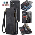 thumbnail image 1 of Allytech Magnetic Detachable Wallet Case for Samsung Galaxy S24 Plus with Card Slots & Zipper Pocket, Support Wireless Charging, PU Leather Wrist Strap Shockproof Full Protection Flip Case, Black, 1 of 9