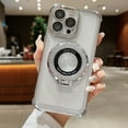 thumbnail image 1 of Allytech Magnetic Glitter Case for Apple iPhone 13 Pro Max, Clear Back Cover with Ring Holder Compatible with Magsafe Wireless Charging Anti-Yellow Shockproof Phone Case for iPhone 13 Pro Max - Silver, 1 of 7