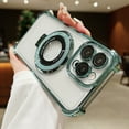 thumbnail image 1 of Allytech Magnetic Glitter Case for Apple iPhone 15 Plus, Clear Back Cover with Ring Holder Compatible with Magsafe Wireless Charging Anti-Yellow Shockproof Phone Case for iPhone 15 Plus - Green, 1 of 7