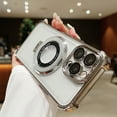 thumbnail image 1 of Allytech Magnetic Glitter Case for Apple iPhone 16 Pro, Clear Back Cover with Ring Holder Compatible with Magsafe Wireless Charging Anti-Yellow Shockproof Phone Case for iPhone 16 Pro - Gray, 1 of 8