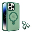 thumbnail image 1 of Allytech Magnetic Invisible Stand Case for iPhone 12 Pro Max 2023, Ultra Slim [Compatible with Magsafe] [Military Grade Protection] Case with Lens Protector, Soft TPU + PC Shockproof Case - Darkgreen, 1 of 10