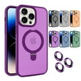 thumbnail image 1 of Allytech Magnetic Invisible Stand Case for iPhone 15 2023, Ultra Slim [Compatible with Magsafe] [Military Grade Protection] Case with Lens Protector, Soft TPU + PC Shockproof Case - Darkpurple, 1 of 11
