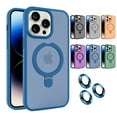 thumbnail image 1 of Allytech Magnetic Invisible Stand Case for iPhone 15 Plus 2023, Ultra Slim [Compatible with Magsafe] [Military Grade Protection] Case with Lens Protector, Soft TPU + PC Shockproof Case - Darkblue, 1 of 11