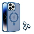 thumbnail image 1 of Allytech Magnetic Invisible Stand Case for iPhone 15 Pro Max 2023, Ultra Slim [Compatible with Magsafe] [Military Grade Protection] Case with Lens Protector, Soft TPU + PC Shockproof Case - Darkblue, 1 of 8