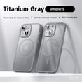 thumbnail image 1 of Allytech Magnetic Semi-Transparent Case for iPhone 15, [Detachable Camera Lens Protector & Compatible with MagSafe], Slim Shockproof Semi-Clear Matte Case Cover for iPhone 15 6.1 inch, Grey, 1 of 12