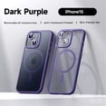 thumbnail image 1 of Allytech Magnetic Semi-Transparent Case for iPhone 15, [Detachable Camera Lens Protector & Compatible with MagSafe], Slim Shockproof Semi-Clear Matte Case Cover for iPhone 15 6.1 inch, Purple, 1 of 12