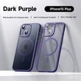 thumbnail image 1 of Allytech Magnetic Semi-Transparent Case for iPhone 15 Plus, [Detachable Camera Lens Protector & Compatible with MagSafe], Slim Shockproof Semi-Clear Matte Cover for iPhone 15 Plus 6.7 inch, Purple, 1 of 10