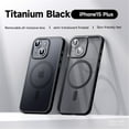 thumbnail image 1 of Allytech Magnetic Semi-Transparent Case for iPhone 15 Plus, [Detachable Camera Lens Protector & Compatible with MagSafe], Slim Shockproof Semi-Clear Matte Cover for iPhone 15 Plus 6.7 inch, Black, 1 of 10