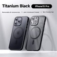 thumbnail image 1 of Allytech Magnetic Semi-Transparent Case for iPhone 15 Pro, [Detachable Camera Lens Protector & Compatible with MagSafe], Slim Shockproof Semi-Clear Matte Case Cover for iPhone 15 Pro 6.1 inch, Black, 1 of 10