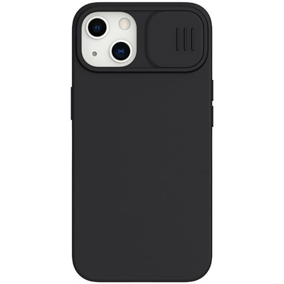 Allytech Magnetic Silicone Case for 6.1" iPhone 14 with Slide Camera Cover, Built-in Magnets Support Magsafe Charging, Premium Liquid Silicone Phone Cover for iPhone 14, Black