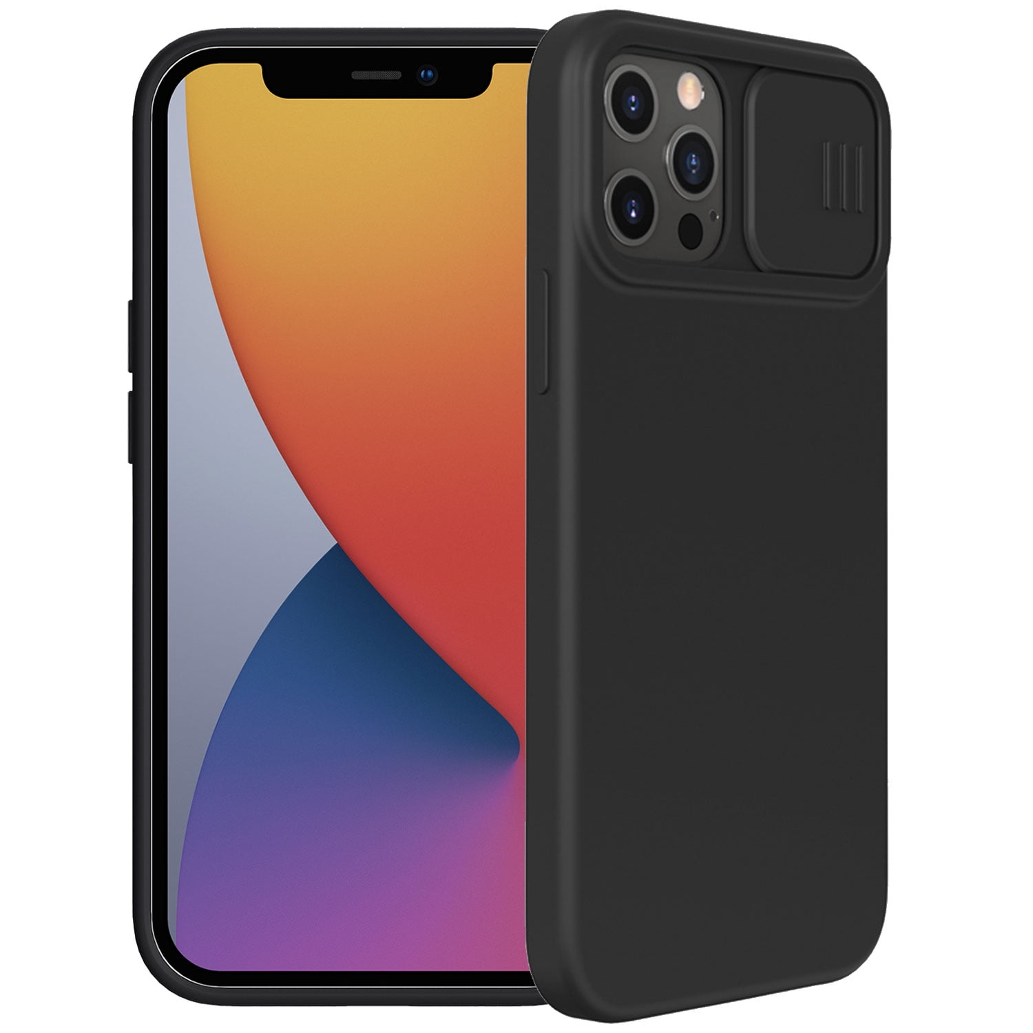 Allytech Magnetic Silicone Case for 6.7" iPhone 14 Pro Max with Slide Camera Cover, Built-in Magnets Support Magsafe Charging, Premium Liquid Silicone Phone Cover for iPhone 14 Pro Max, Black