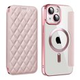 thumbnail image 1 of Allytech Magnetic Wallet Case for Apple iPhone 15 Plus, RFID Blocking PU Leather Clear Back Cover Compatible with Magsafe Wireless Charging Anti-Scratch Phone Case for iPhone 15 Plus, Pink, 1 of 8