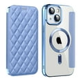 thumbnail image 1 of Allytech Magnetic Wallet Case for Apple iPhone 15, RFID Blocking PU Leather Clear Back Cover Compatible with Magsafe Wireless Charging Anti-Scratch Phone Case for iPhone 15, Blue, 1 of 8