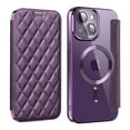 thumbnail image 1 of Allytech Magnetic Wallet Case for Apple iPhone 15, RFID Blocking PU Leather Clear Back Cover Compatible with Magsafe Wireless Charging Anti-Scratch Phone Case for iPhone 15, Purple, 1 of 8
