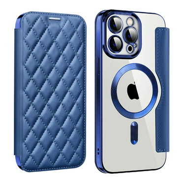 Allytech Magnetic Wallet Case for Apple iPhone 16 Pro Max, RFID Blocking PU Leather Clear Back Cover Compatible with Magsafe Wireless Charging Anti-Scratch Phone Case for iPhone 16 Pro Max, Royalblue