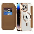 thumbnail image 1 of Allytech Magnetic Wallet Case for Apple iPhone 16 Pro Max, RFID Blocking PU Leather Clear Back Cover Compatible with Magsafe Wireless Charging Anti-Scratch Phone Case for iPhone 16 Pro Max, Brown, 1 of 8