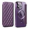 thumbnail image 1 of Allytech Magnetic Wallet Case for Apple iPhone 16 Pro, RFID Blocking PU Leather Clear Back Cover Compatible with Magsafe Wireless Charging Anti-Scratch Phone Case for iPhone 16 Pro, Purple, 1 of 8